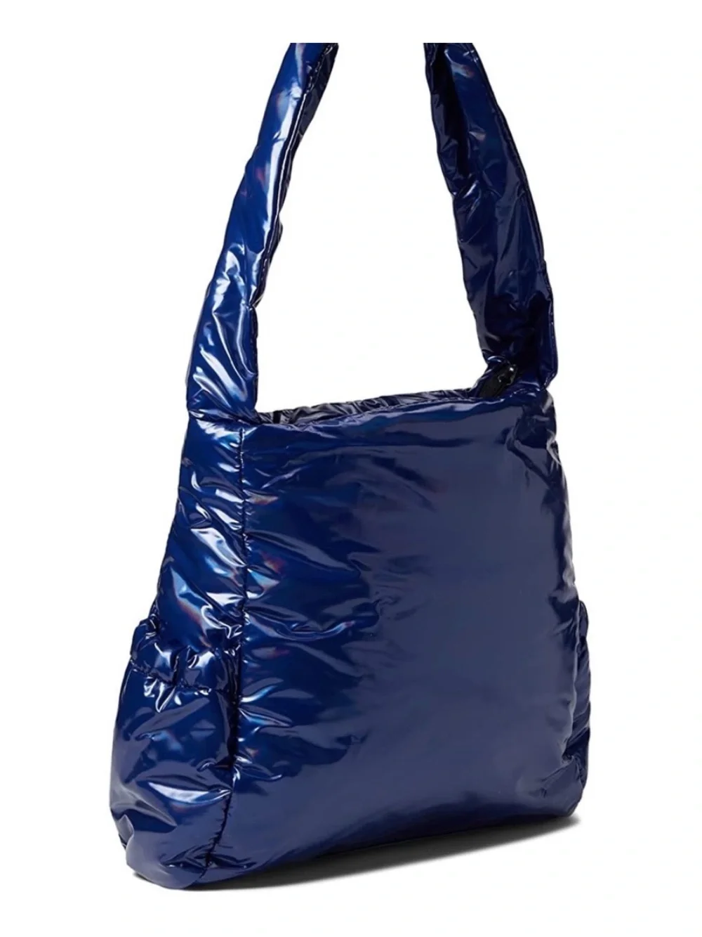 “NEW WITH TAGS” Tahari Bardot Metallic Navy Blue Quilted Puffer Hobo Bag (13x12)